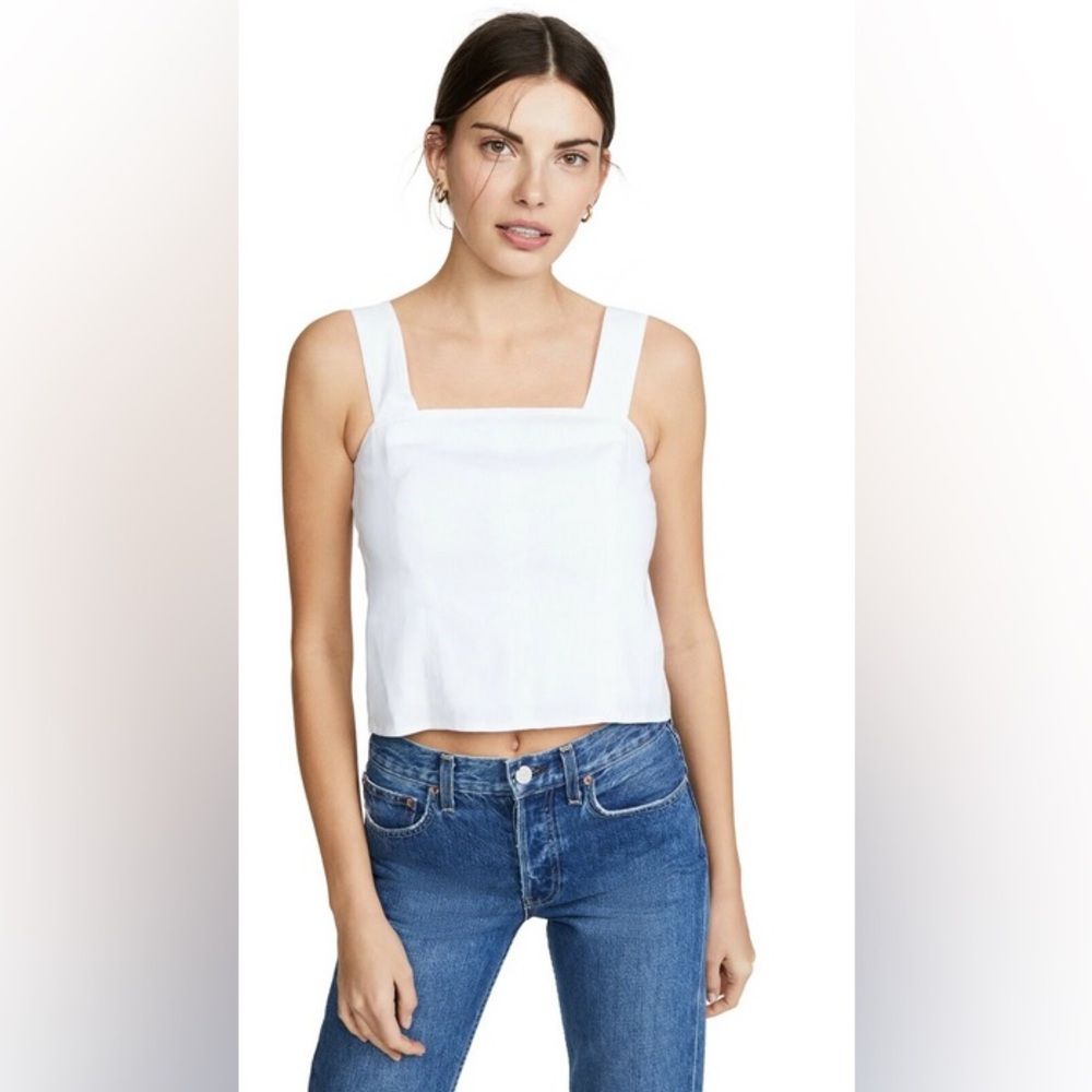 Vince White Square Neck Crop Top